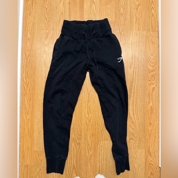 Gymshark High Rise Solid Black Jogger Sweatpants - Picture 1 of 4